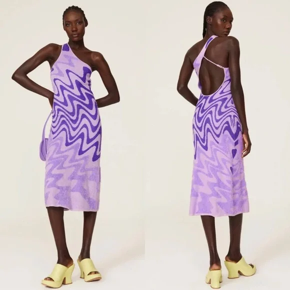 House of Sunny | Dresses | Nwt House Of Sunny Wannabe Hockney Knitted Dress  In Parma Violet | Poshmark